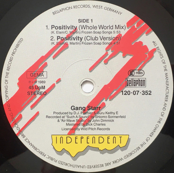 Gang Starr : Positivity (12", Maxi)