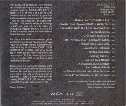 John Williams (4) : Schindler's List (Original Motion Picture Soundtrack) (CD, Album)