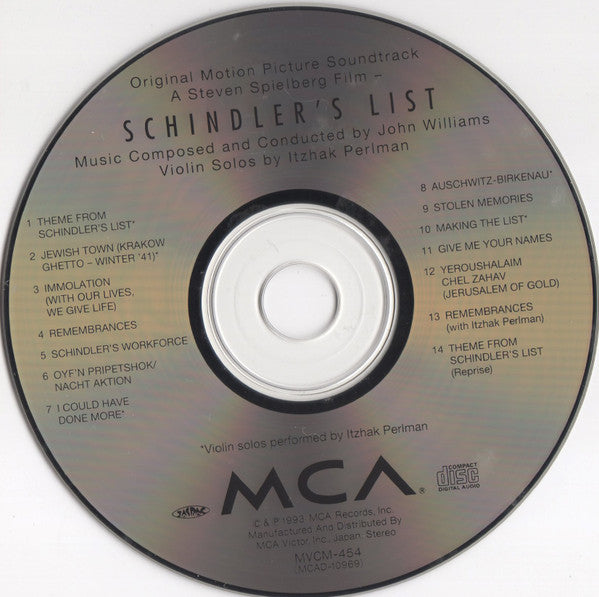 John Williams (4) : Schindler's List (Original Motion Picture Soundtrack) (CD, Album)