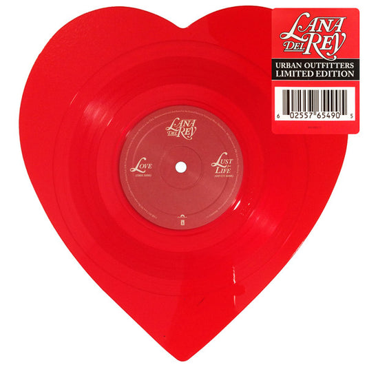Lana Del Rey : Love / Lust For Life (7", Shape, Single, Ltd, Red)