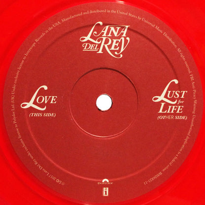 Lana Del Rey : Love / Lust For Life (7", Shape, Single, Ltd, Red)