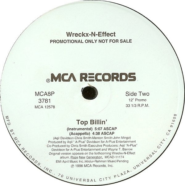 Wreckx-N-Effect* : Top Billin' (12", Promo)