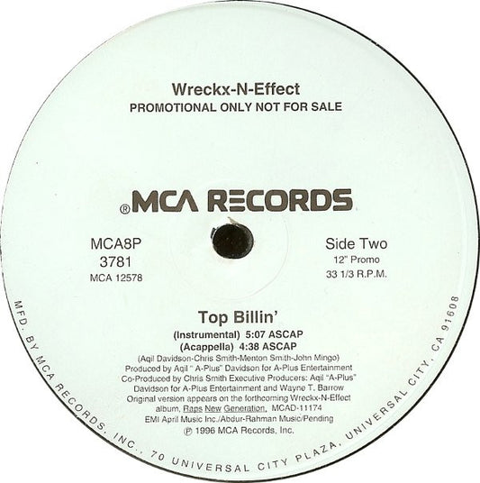Wreckx-N-Effect* : Top Billin' (12", Promo)