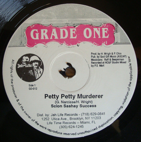 Scion Success / Vassell Gold : Petty Petty Murderer / Another Sad Love Song (12")