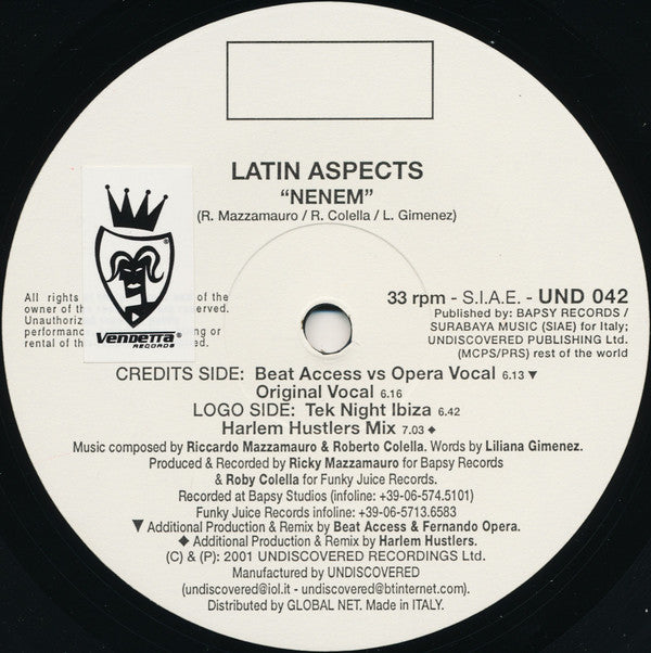 Latin Aspects : Nenem (12")