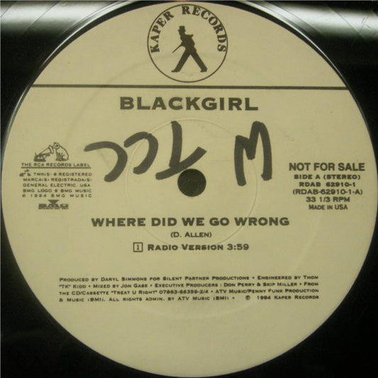 Blackgirl : Where Did We Go Wrong (12", Promo)