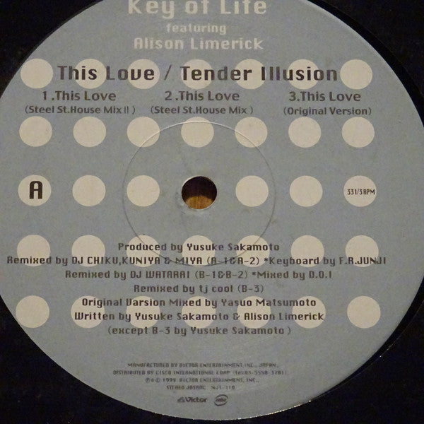 Key Of Life (2) Featuring Alison Limerick : This Love / Tender Illusion (12")