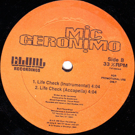 Mic Geronimo : Life Check (12", Promo)