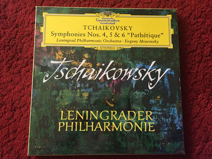 Tchaikovsky* - Leningrad Philharmonic Orchestra, Evgeny Mravinsky : Symphonies Nos. 4,5 & 6 "Pathétique" (3xLP, Ltd, Num, RM)