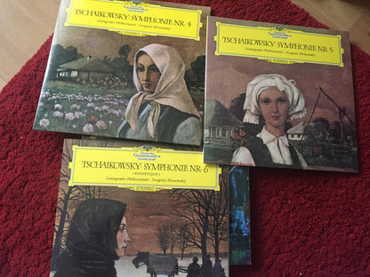 Tchaikovsky* - Leningrad Philharmonic Orchestra, Evgeny Mravinsky : Symphonies Nos. 4,5 & 6 "Pathétique" (3xLP, Ltd, Num, RM)