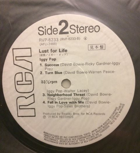 Iggy Pop : Lust For Life (LP, Album, Promo)