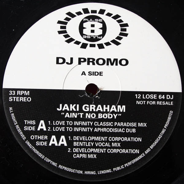 Jaki Graham : Ain't No Body (12", Promo)