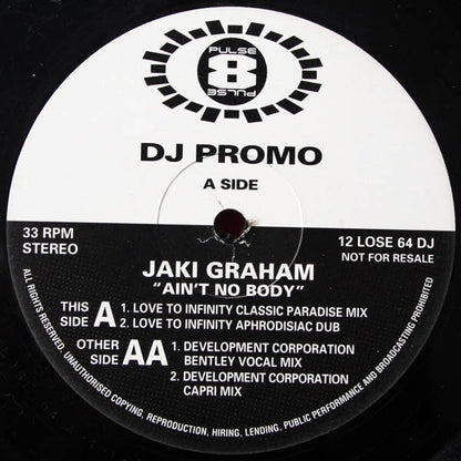 Jaki Graham : Ain't No Body (12", Promo)