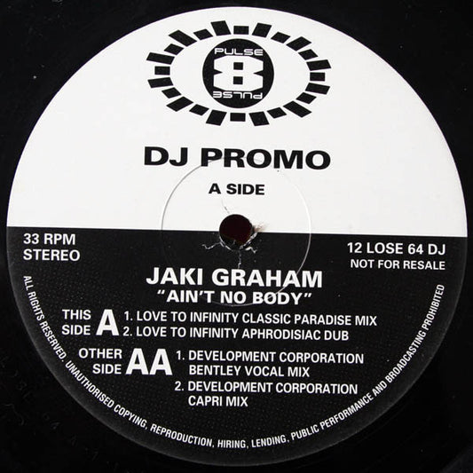 Jaki Graham : Ain't No Body (12", Promo)