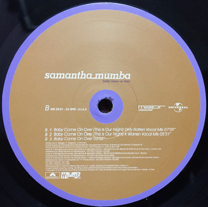 Samantha Mumba : Baby Come On Over (12")