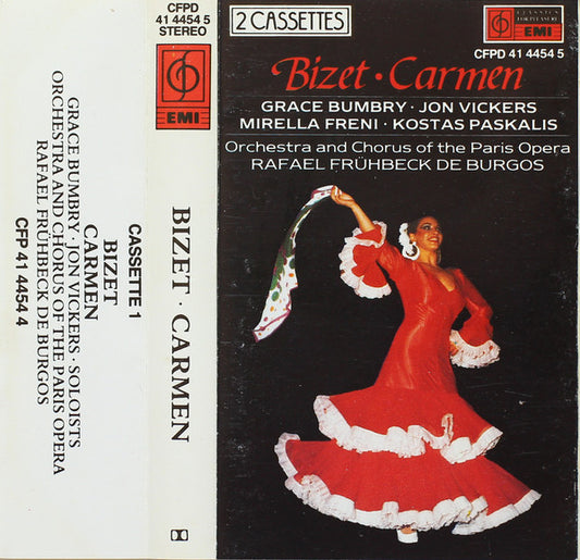 Bizet* - Grace Bumbry · Jon Vickers · Mirella Freni · Kostas Paskalis ; Orchestra And Chorus Of The Paris Opera*, Rafael Frühbeck De Burgos : Carmen (2xCass, RE, RM)