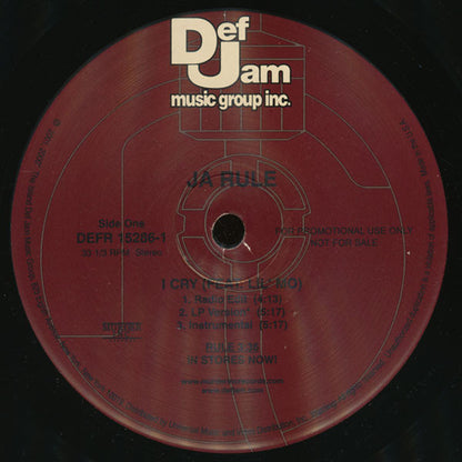 Ja Rule : I Cry (12", Promo)