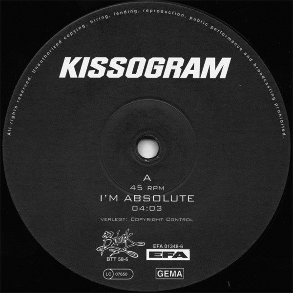 Kissogram : I'm Absolute (12")