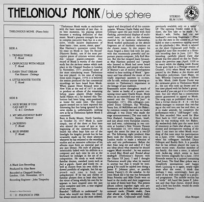 Thelonious Monk : Blue Sphere (LP, RE)