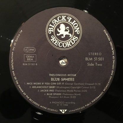 Thelonious Monk : Blue Sphere (LP, RE)