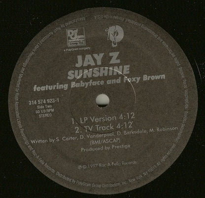 Jay Z* featuring Babyface and Foxy Brown : Sunshine (12", Single)