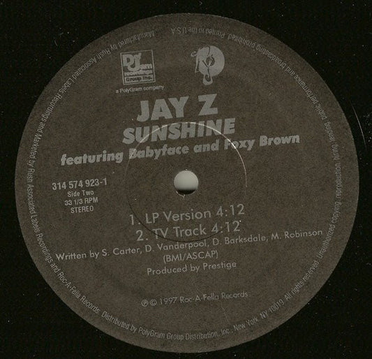 Jay Z* featuring Babyface and Foxy Brown : Sunshine (12", Single)