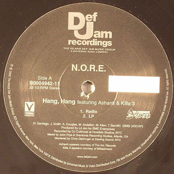 N.O.R.E. : Hang, Hang (12")