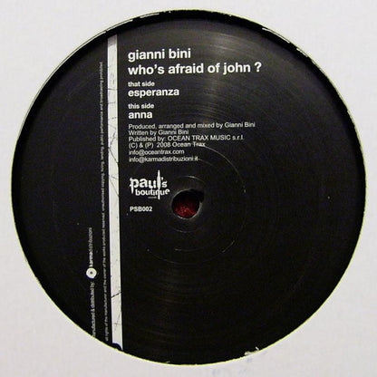 Gianni Bini : Who's Afraid Of John ? (12")
