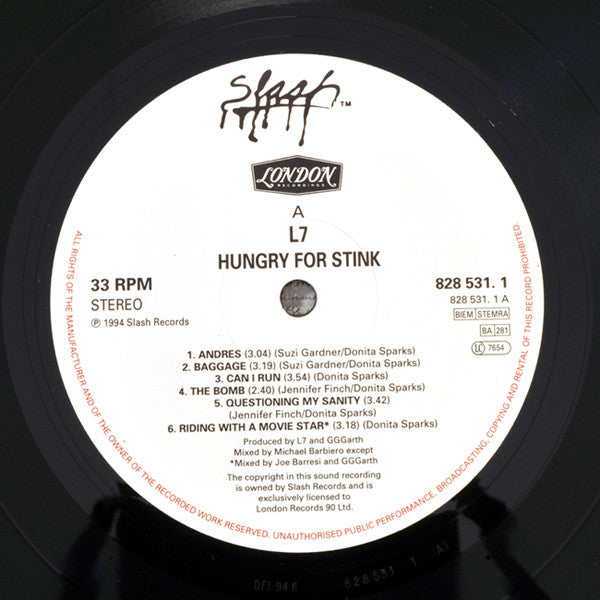 L7 : Hungry For Stink (LP, Album)