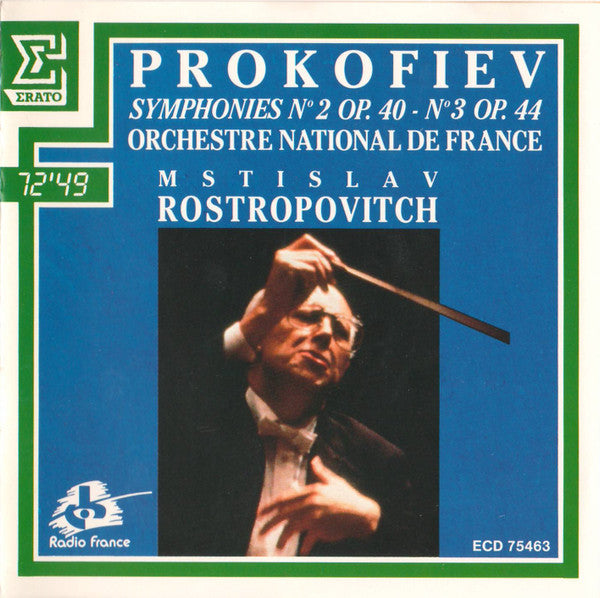 Prokofiev* - Orchestre National De France, Mstislav Rostropovich : Symphonies N° 2 Op. 40 - N° 3 Op. 44 (CD, Album)