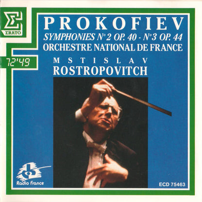 Prokofiev* - Orchestre National De France, Mstislav Rostropovich : Symphonies N° 2 Op. 40 - N° 3 Op. 44 (CD, Album)