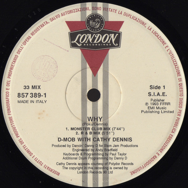 D-Mob* With Cathy Dennis : Why (12")