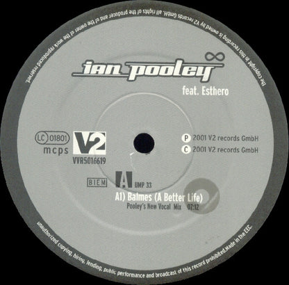 Ian Pooley Feat. Esthero : Balmes (A Better Life) Vol. 1 (12")