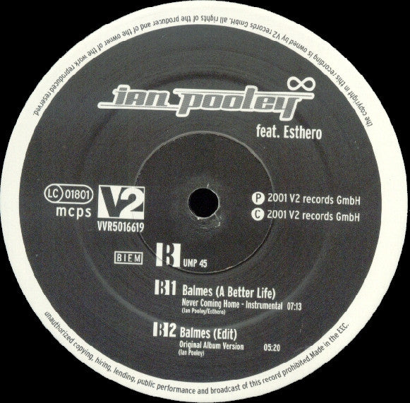 Ian Pooley Feat. Esthero : Balmes (A Better Life) Vol. 1 (12")