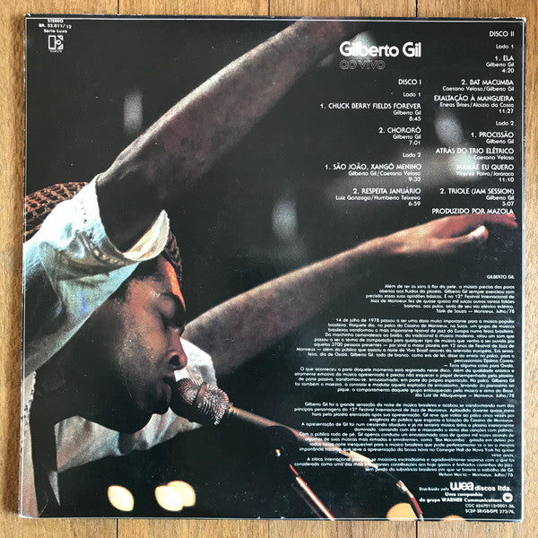 Gilberto Gil : Ao Vivo (2xLP, Album, Promo, Gat)