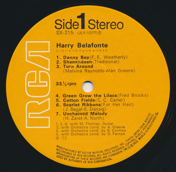 Harry Belafonte : Harry Belafonte (LP, Comp, In )
