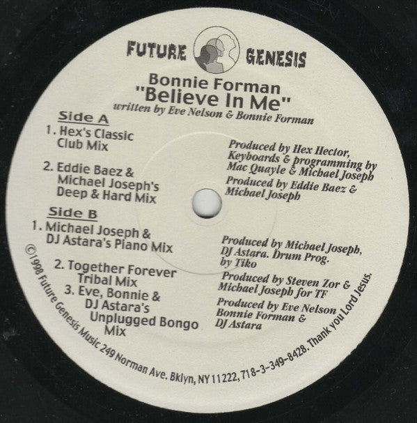 Bonnie Forman : Believe In Me (12")
