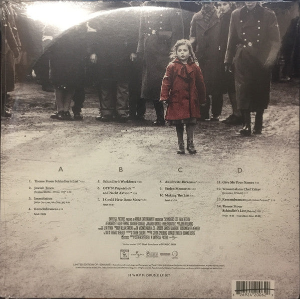 John Williams (4) : Schindler's List (25th Anniversary Edition Soundtrack) (2xLP, Ltd, RM)