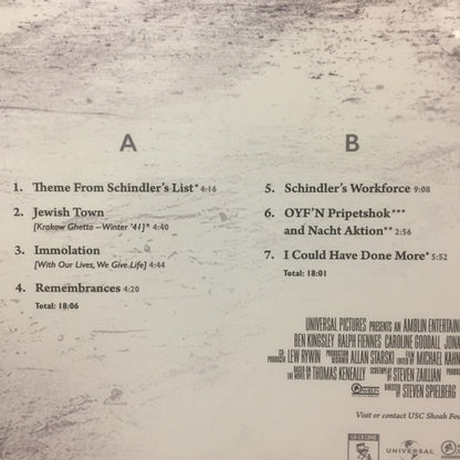 John Williams (4) : Schindler's List (25th Anniversary Edition Soundtrack) (2xLP, Ltd, RM)