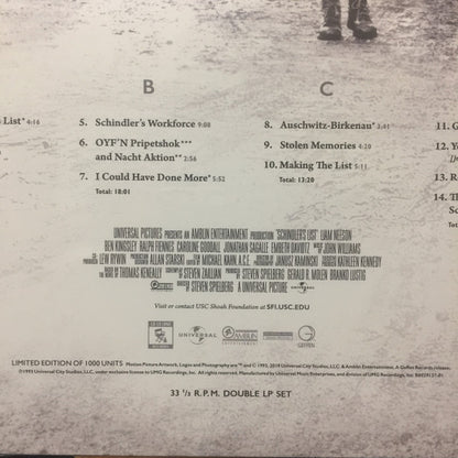 John Williams (4) : Schindler's List (25th Anniversary Edition Soundtrack) (2xLP, Ltd, RM)