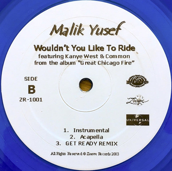 Malik Yusef : Wouldn't You Like To Ride (12", blu)
