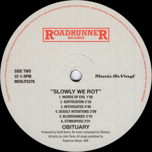 Obituary : Slowly We Rot (LP, Album, RE, 180)