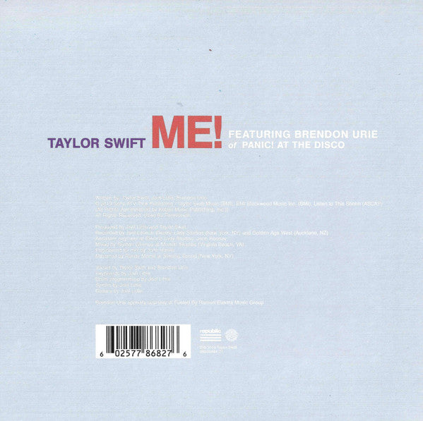 Taylor Swift Featuring Brendon Urie : Me! (7", Single, Ltd)