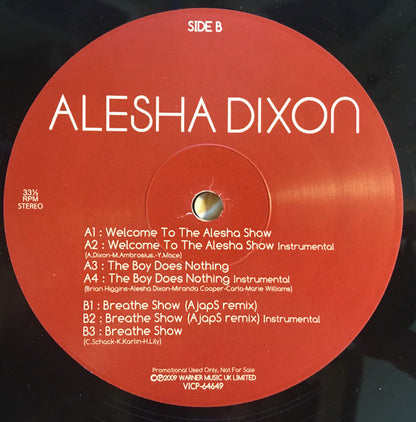 Alesha Dixon : The Alesha Show (12", Promo, Smplr)