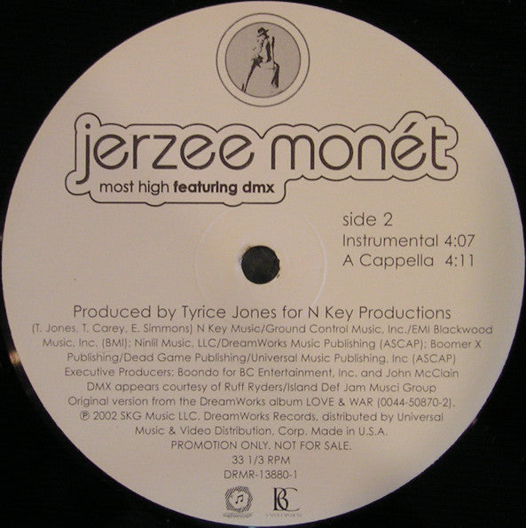 Jerzee Monét Featuring DMX : Most High (12", Promo)