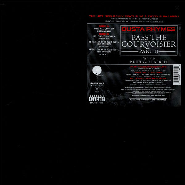 Busta Rhymes Featuring P. Diddy & Pharrell* : Pass The Courvoisier Part II (12", Single)