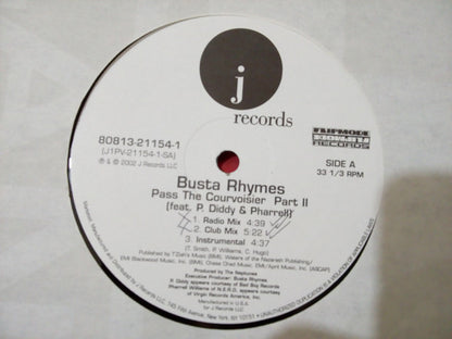 Busta Rhymes Featuring P. Diddy & Pharrell* : Pass The Courvoisier Part II (12", Single)
