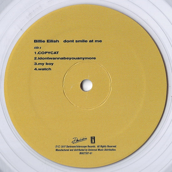 Billie Eilish : Dont Smile At Me (12", EP, Ltd, Cle)