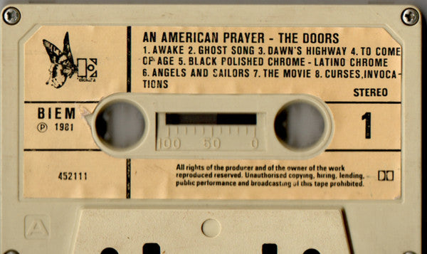 Jim Morrison, The Doors : An American Prayer (Cass, Album, RE)