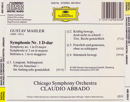 Mahler* - Chicago Symphony Orchestra / Claudio Abbado : Symphonie No. 1 (CD, Album, RE, Pol)